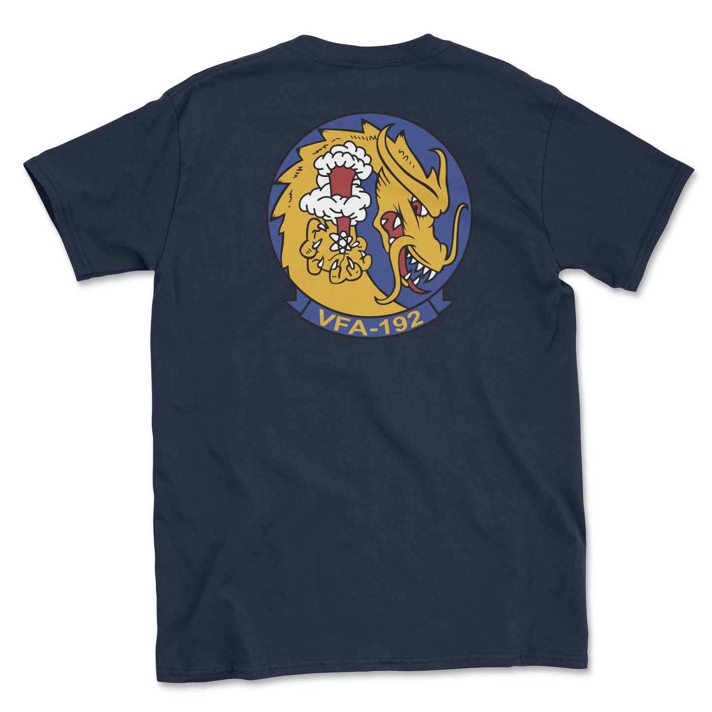 Navy blue t-shirt with squadron patch.