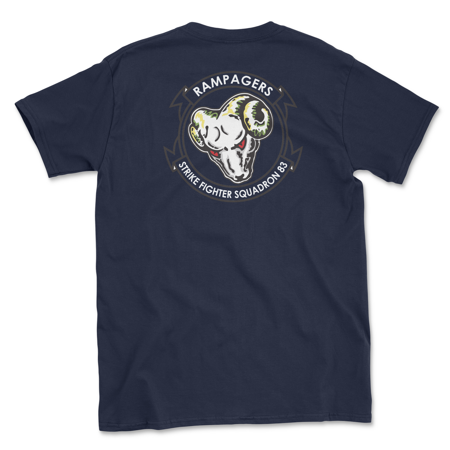 Navy blue t-shirt with squadron patch.