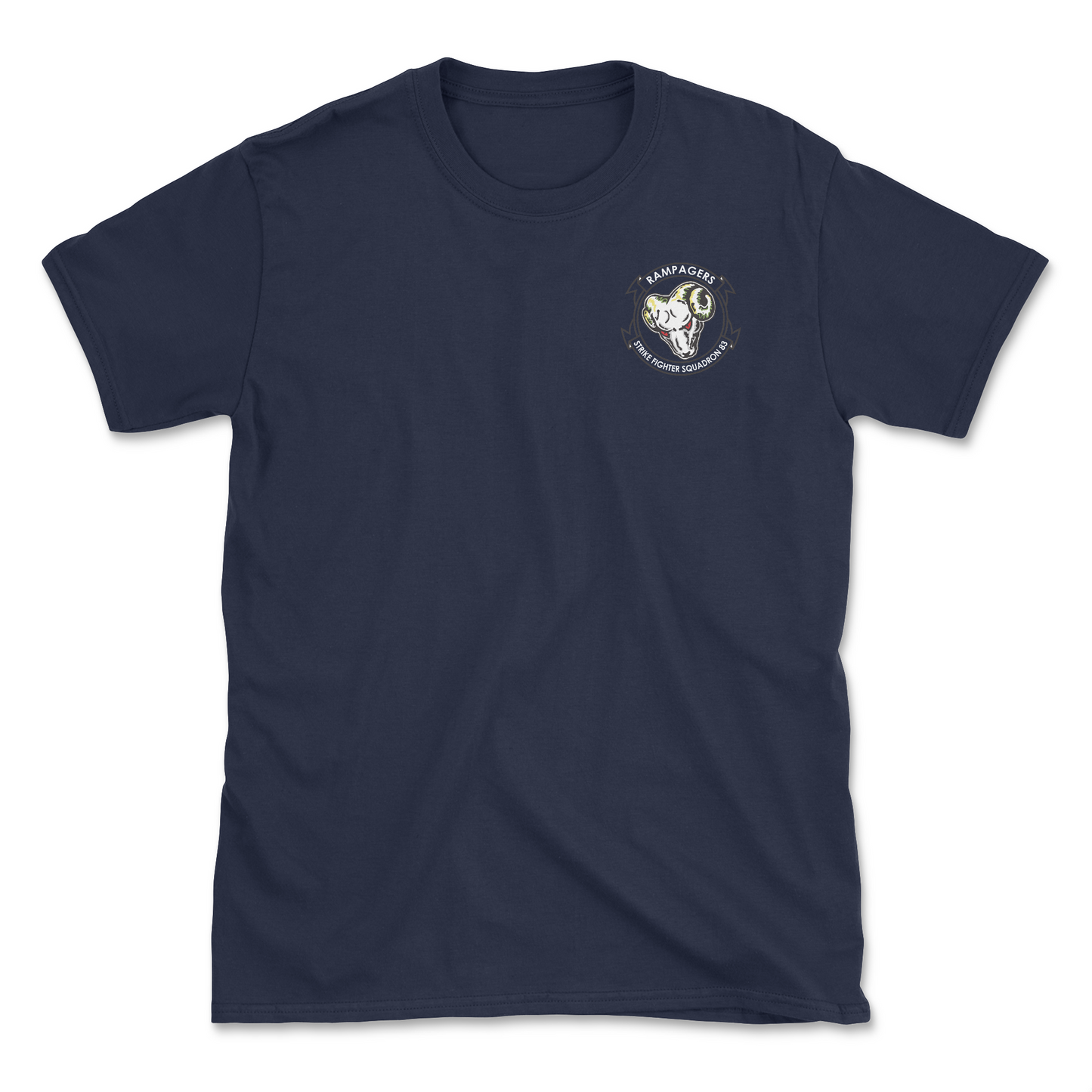 Navy blue t-shirt with squadron patch.