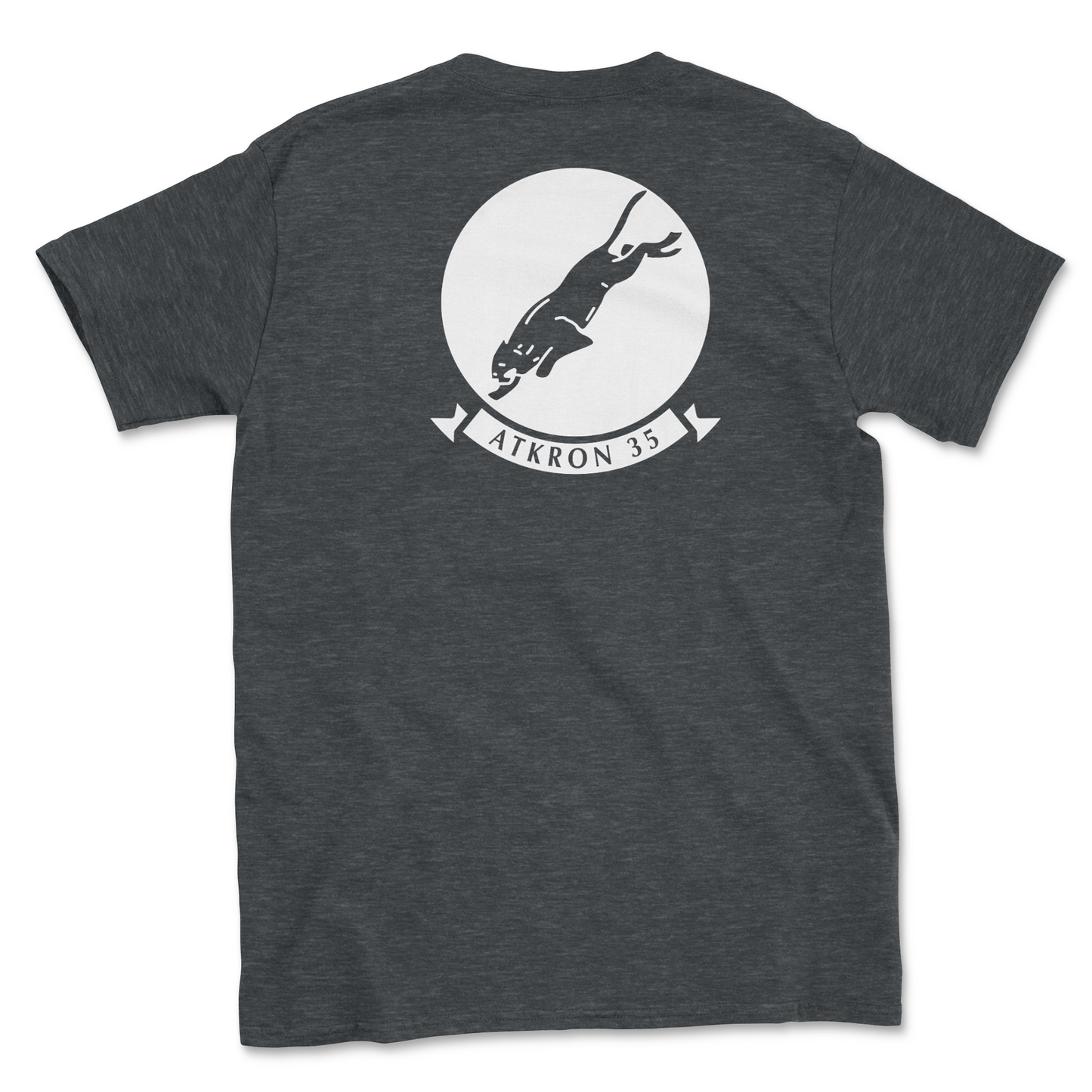 Dark grey heather t-shirt with squadron patch.