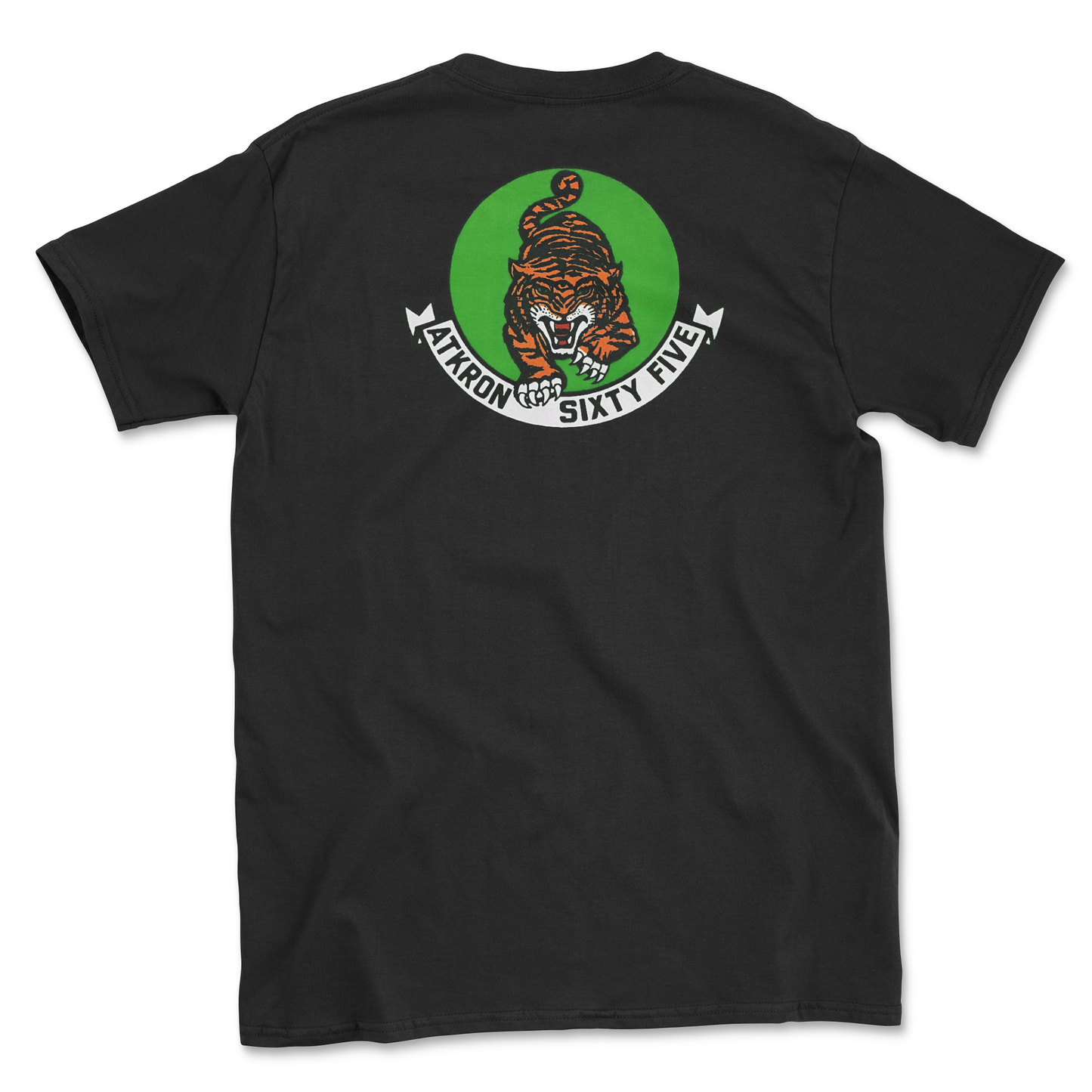 Black t-shirt with squadron patch.