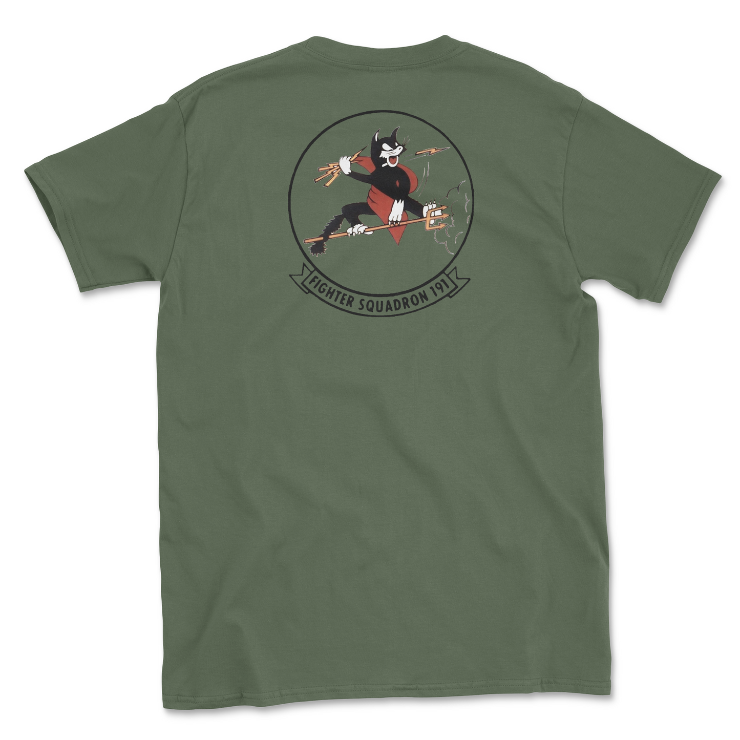 Military Green t-shirt with squadron patch.