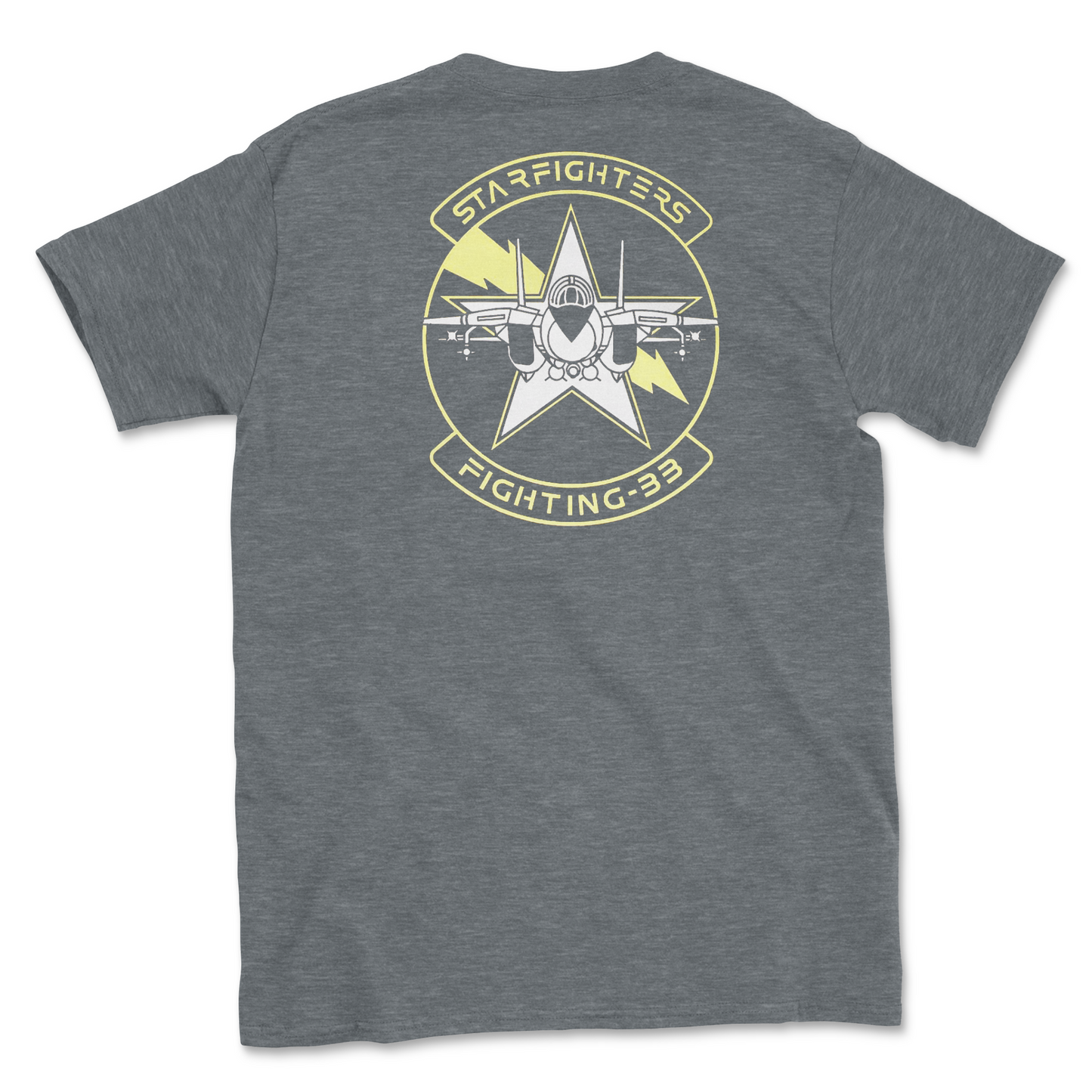 Grey heather t-shirt with squadron patch.