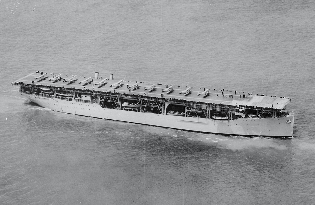 USS Langley (CV-1), the U.S. Navy’s first aircraft carrier, during the early development of American carrier aviation.