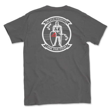 Charcoal t-shirt with squadron patch.