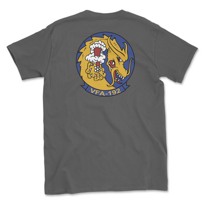 Charcoal t-shirt with squadron patch.