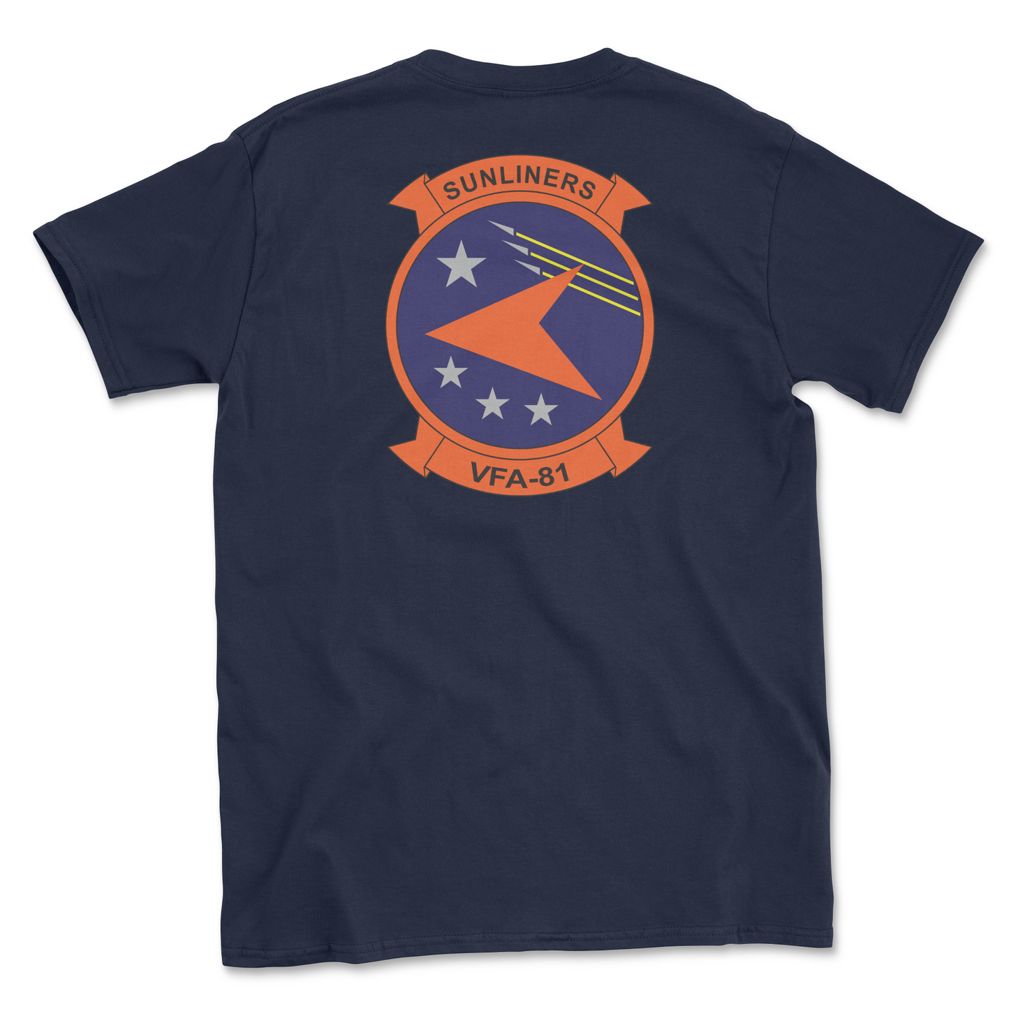 Navy blue t-shirt with squadron patch.