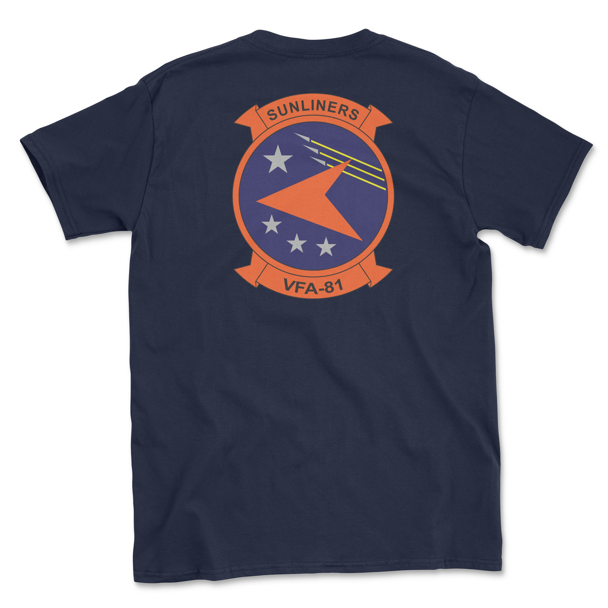 Navy blue t-shirt with squadron patch.