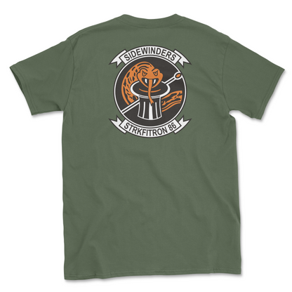 Military green t-shirt with squadron patch.