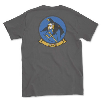 Charcoal t-shirt with squadron patch.
