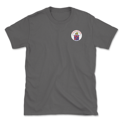 Charcoal t-shirt with squadron patch.