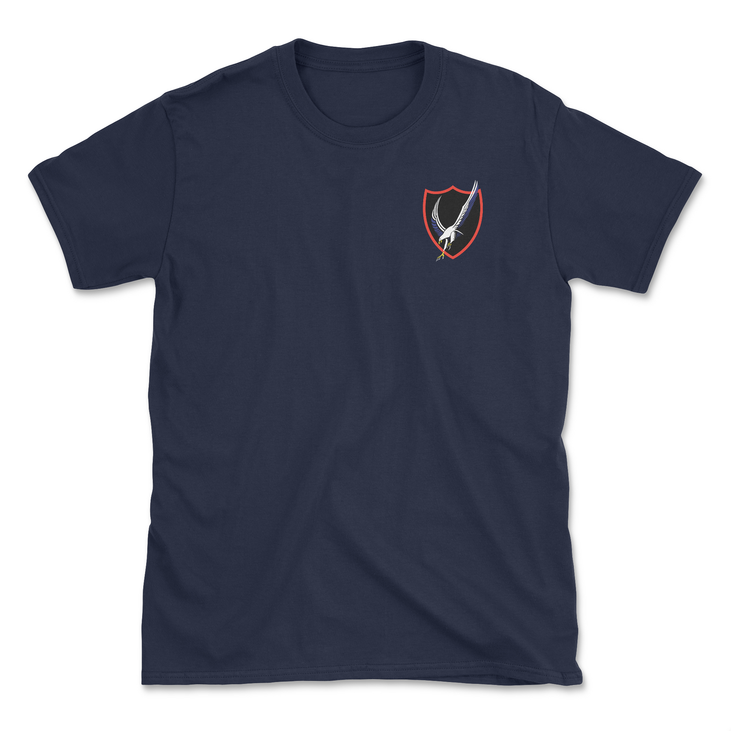 Navy blue t-shirt with squadron patch.