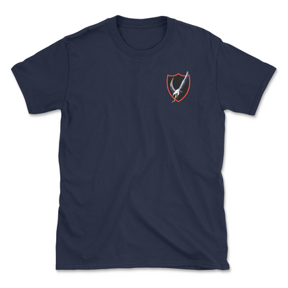 Navy blue t-shirt with squadron patch.