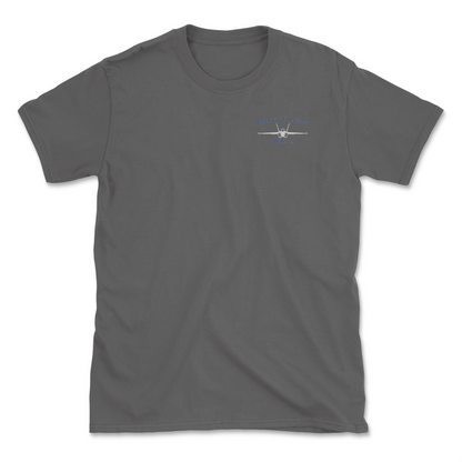 Charcoal t-shirt with an F/A-18 aircraft and squadron name.