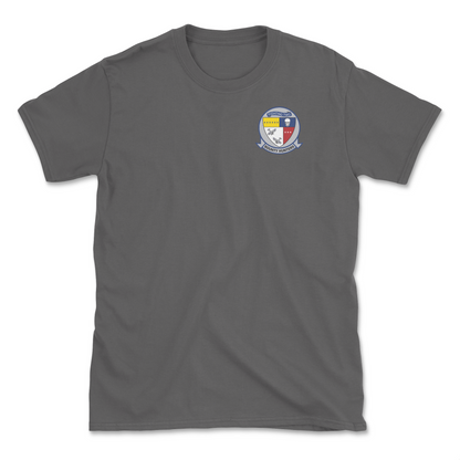 Charcoal t-shirt with squadron patch.