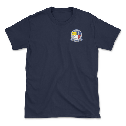 Navy blue t-shirt with squadron patch.