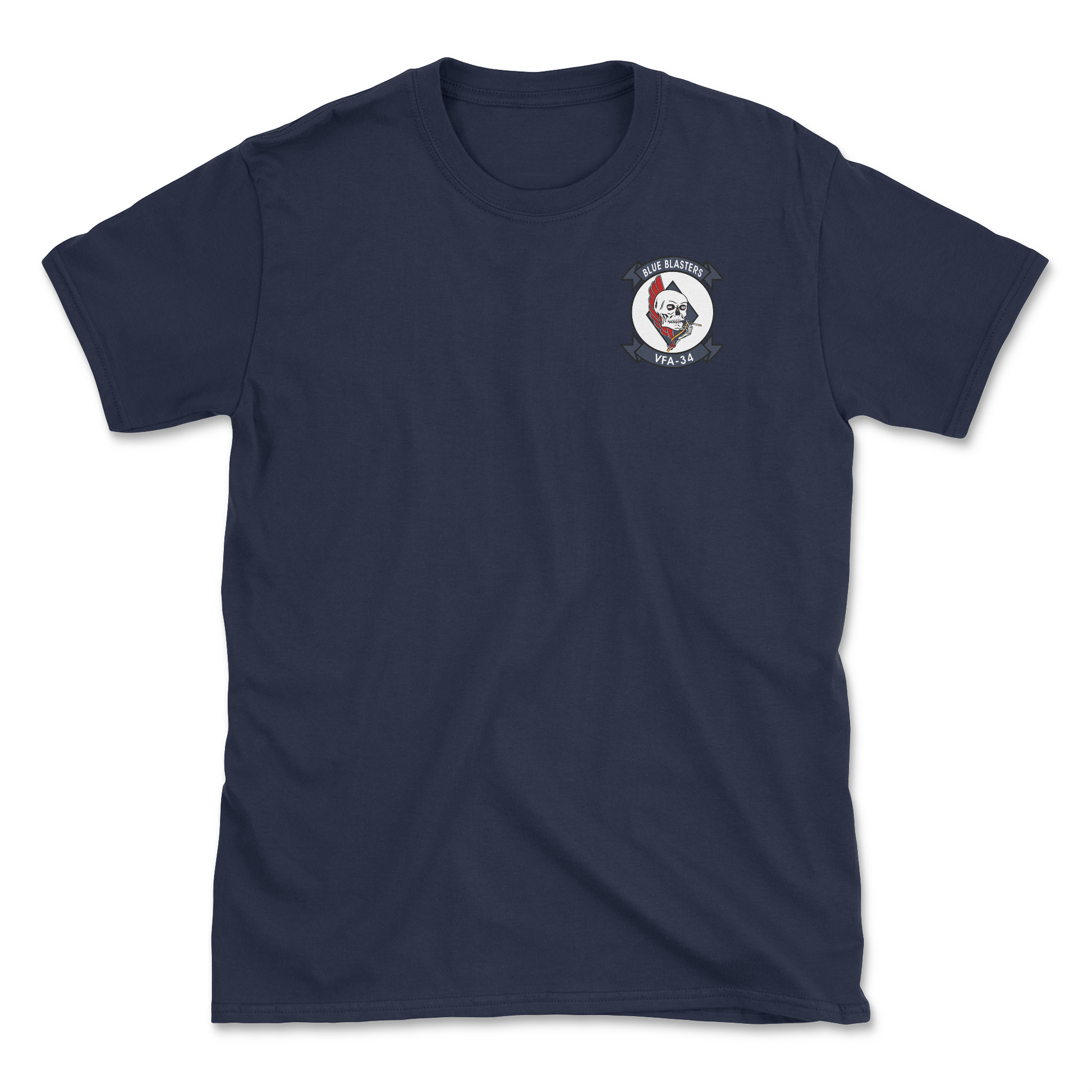 Navy blue t-shirt with squadron patch.