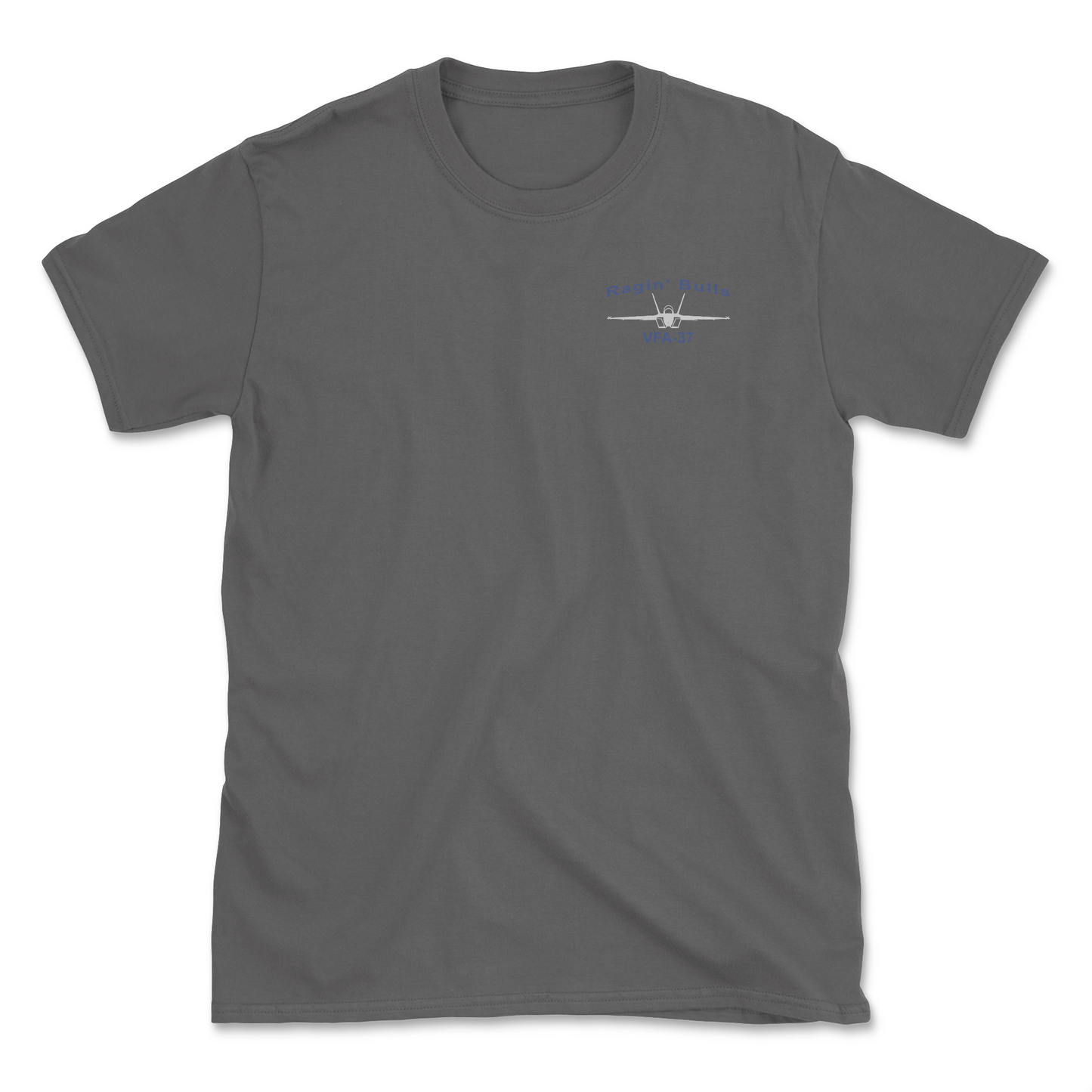 Charcoal t-shirt with an F/A-18 aircraft and squadron name.