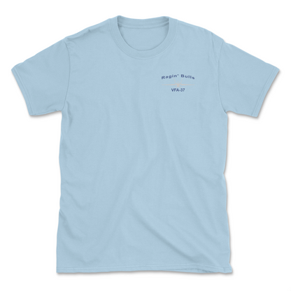 Light blue t-shirt with an F/A-18 aircraft and squadron name.