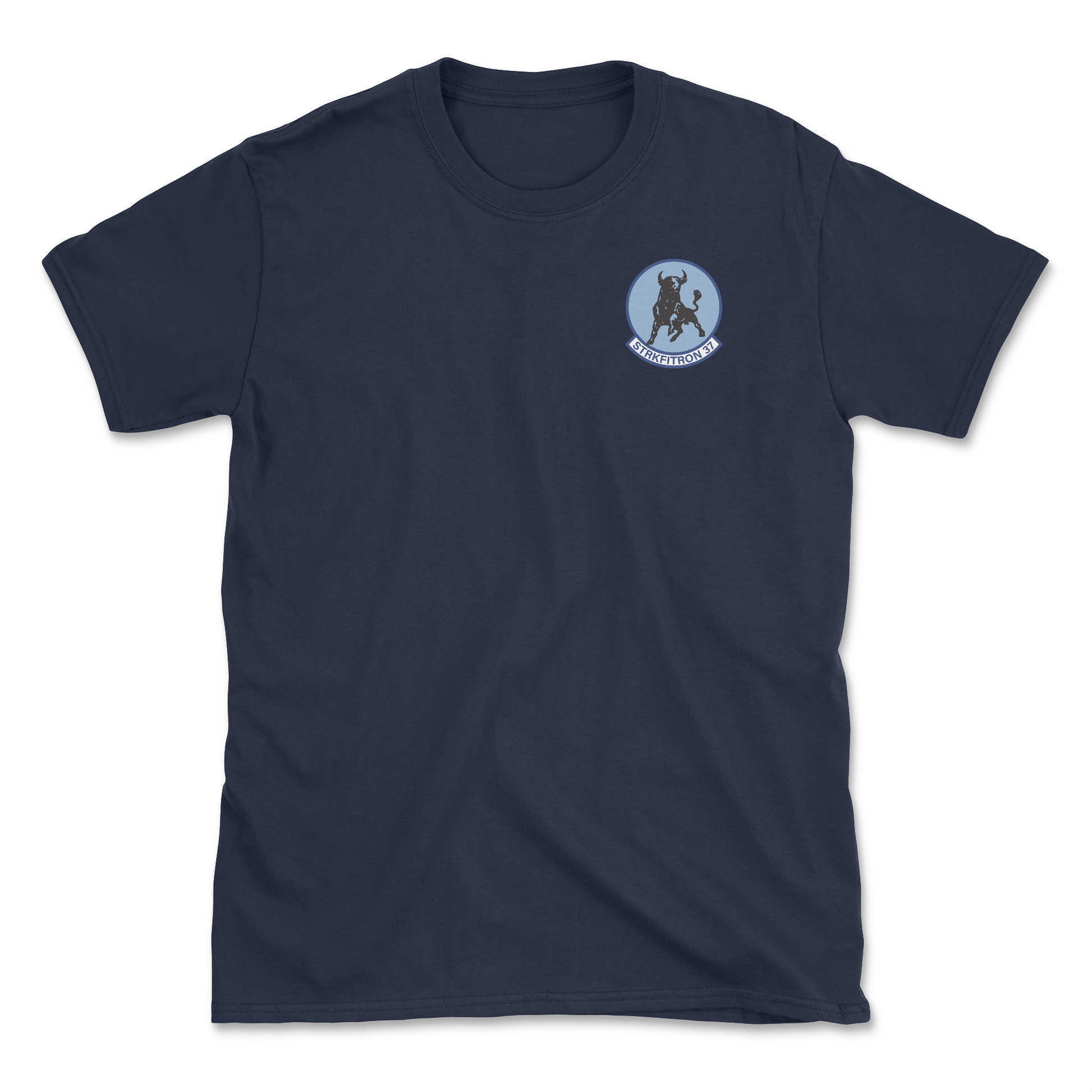 Navy blue t-shirt with squadron patch.