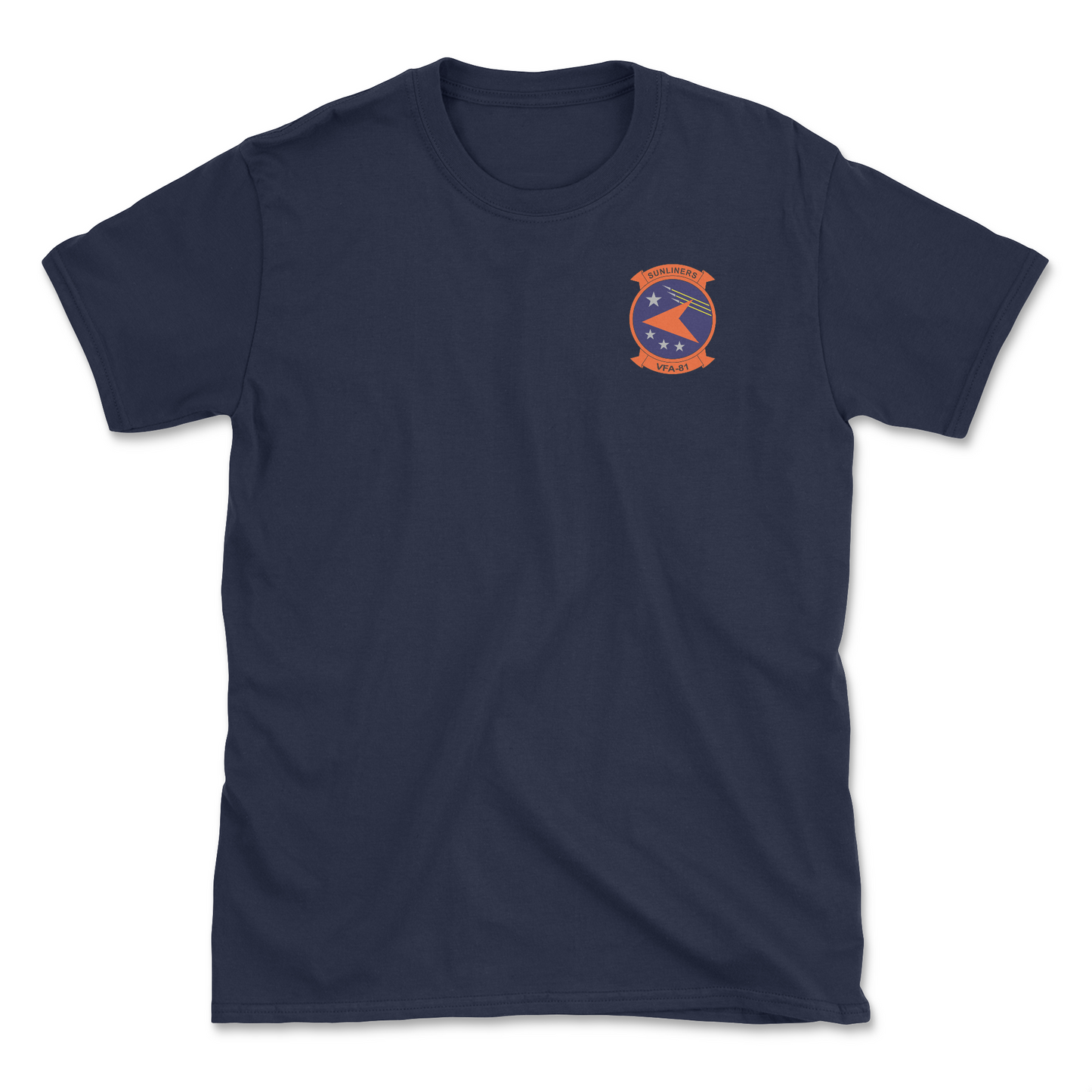 Navy blue t-shirt with squadron patch.