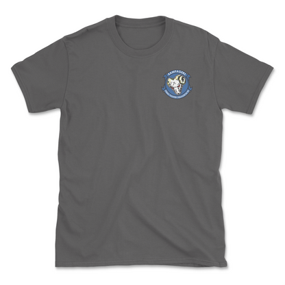 Charcoal t-shirt with squadron patch.