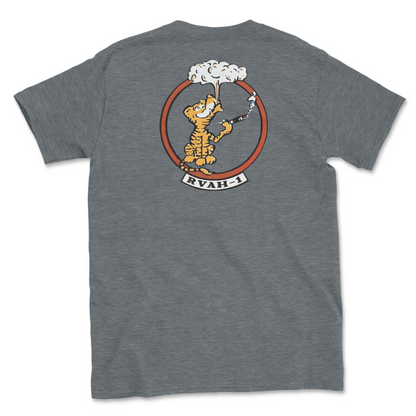 Heather grey t-shirt with squadron patch.