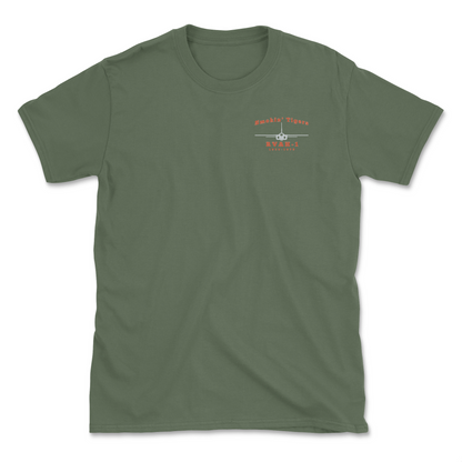 Military green t-shirt with a A-5 aircraft and squadron name