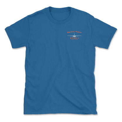 Royal Blue t-shirt with a A-5 aircraft and squadron name