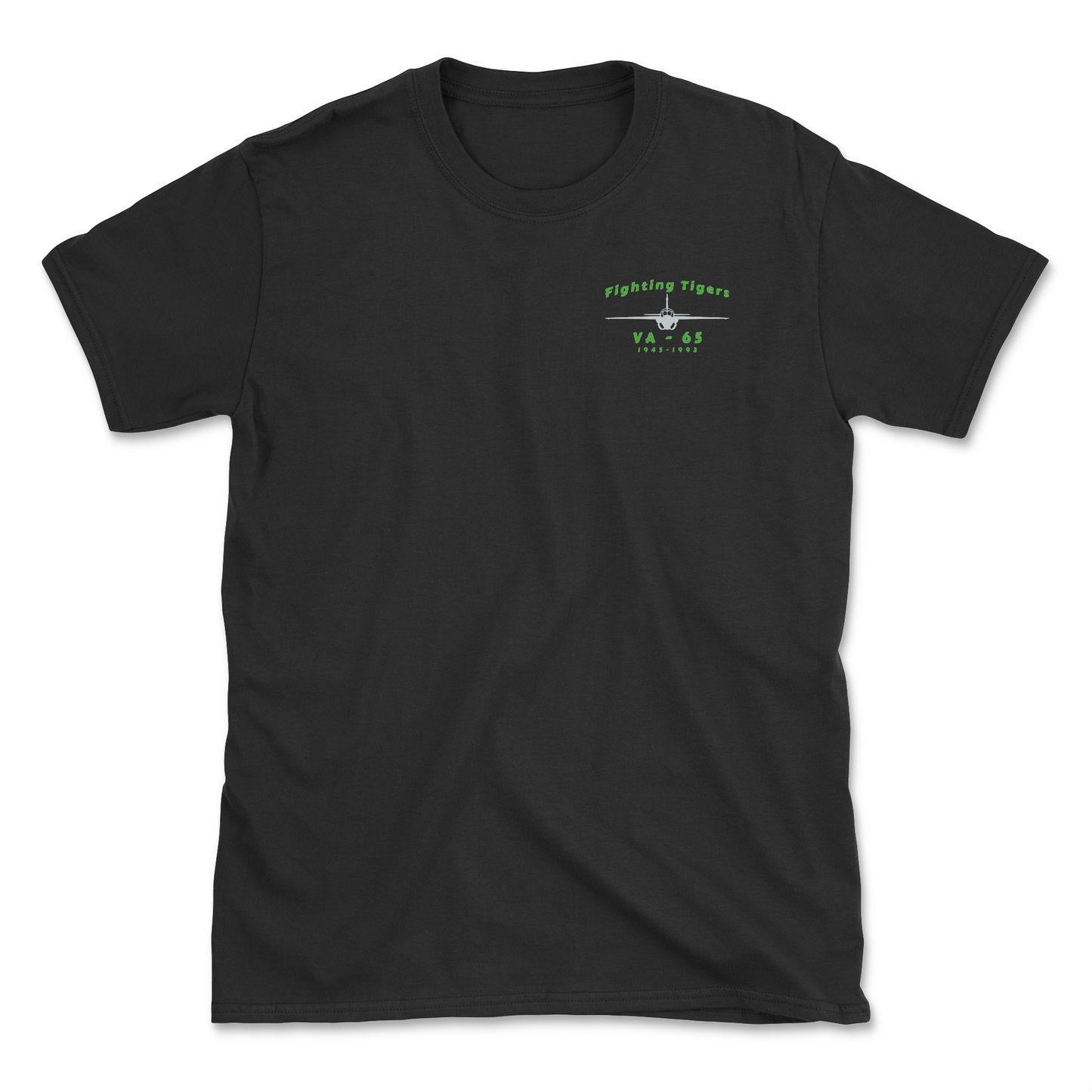 Black t-shirt with a A-6 aircraft and squadron name