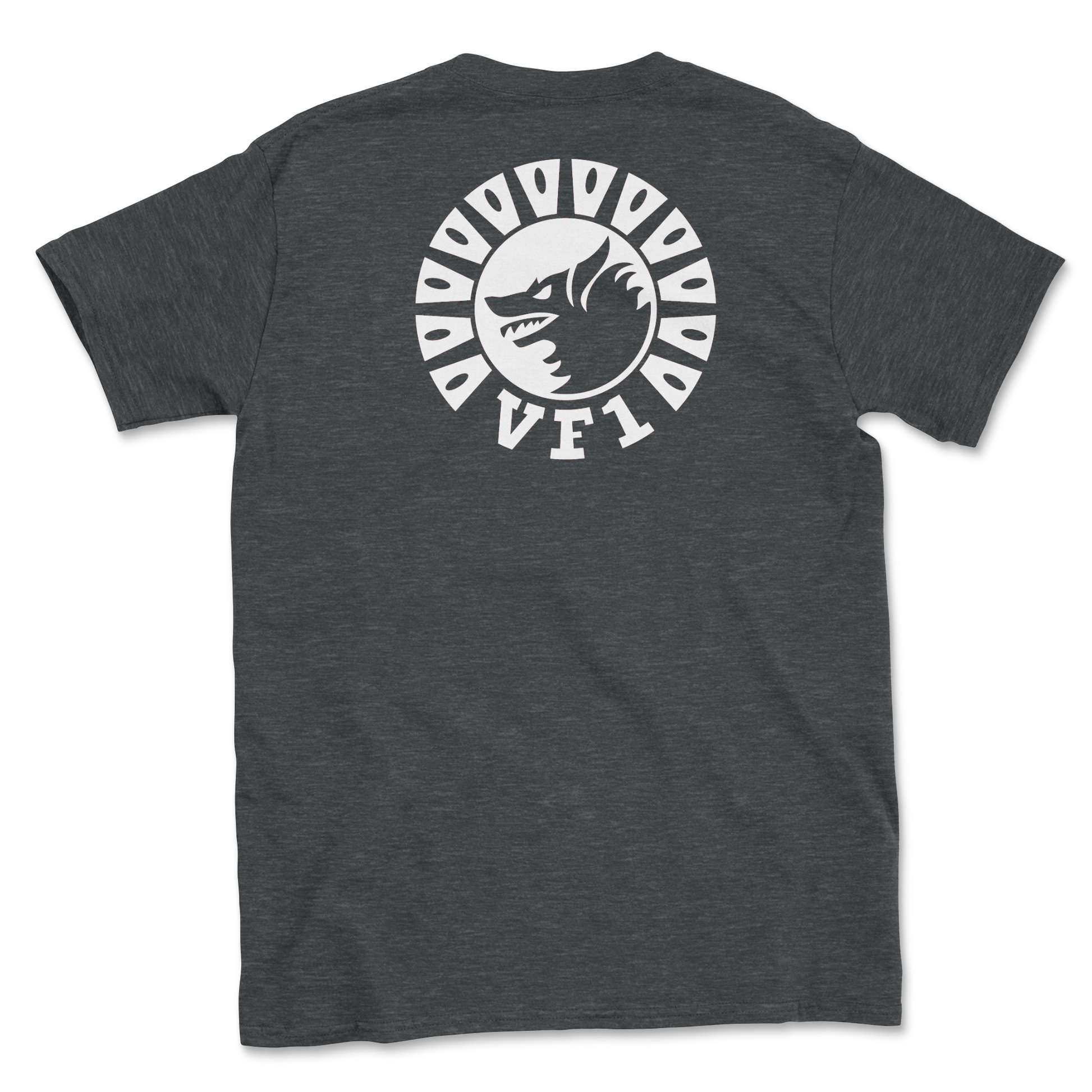 Dark heather grey t-shirt with squadron patch.