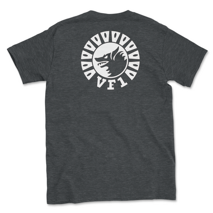 Dark heather grey t-shirt with squadron patch.