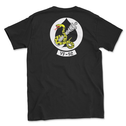 Black t-shirt with squadron patch.