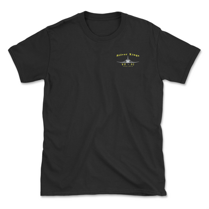 Black t-shirt with an F-4 aircraft and squadron name.