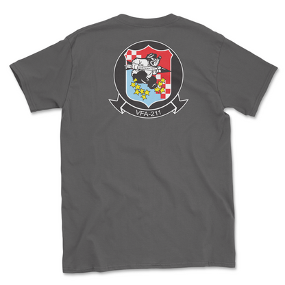 Charcoal t-shirt with squadron patch.