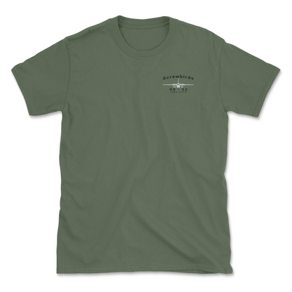 Military Green t-shirt with an S-3 aircraft and squadron name.