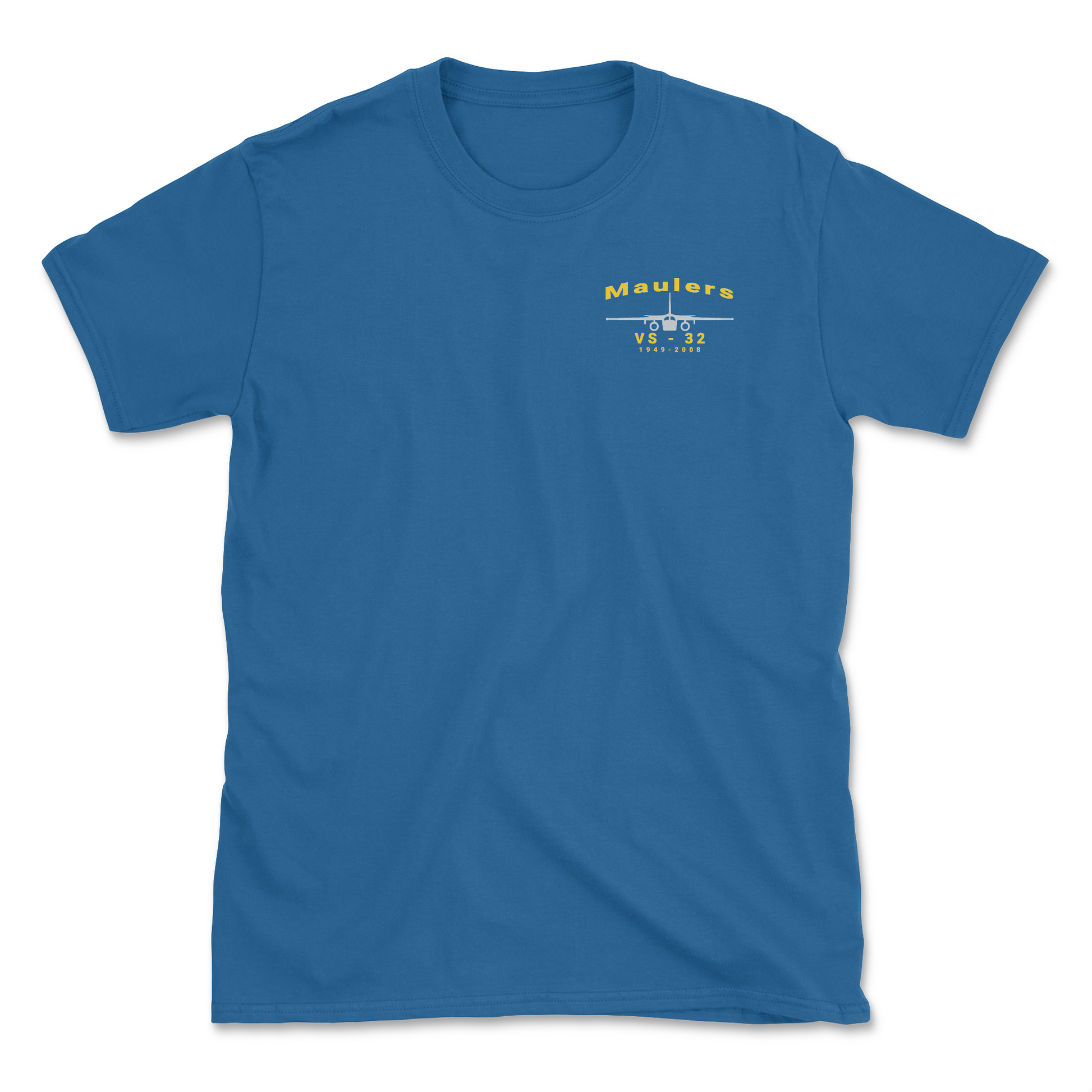 Royal Blue t-shirt with an S-3 aircraft and squadron name.
