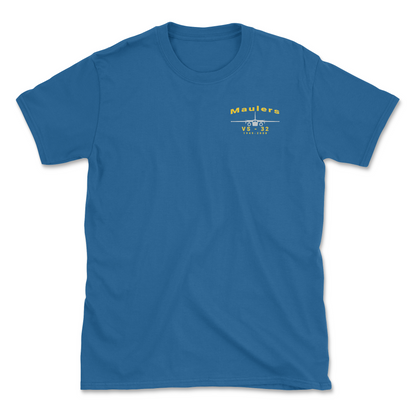 Royal Blue t-shirt with an S-3 aircraft and squadron name.